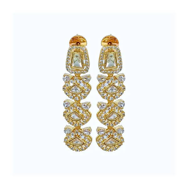 Rose_Gold_Tassel_Style_Long_Kundan_Cz_Earring_For_Women,_Girl_Perfect_For_Traditional_Attire