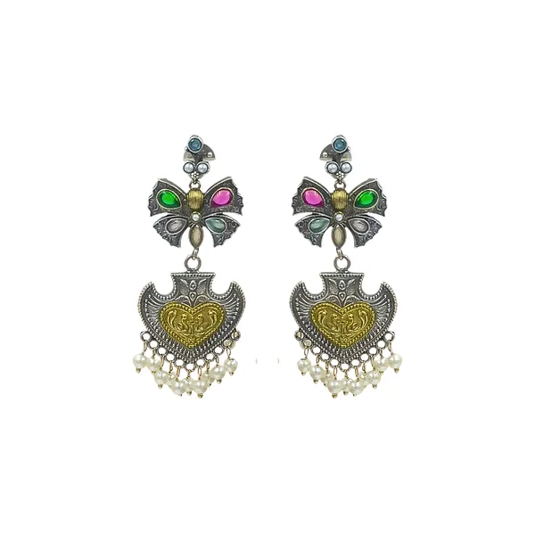 Butterfly-Style_Oxidised_long_Earrings_in_dual_tone_polish_For_Women_&_Girls