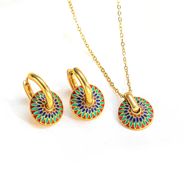 Vintage_Painted_Chrysanthemum_Stainless_Steel_Pendant_Set_–_Stylish_Jewelry_for_Women_&_Girls