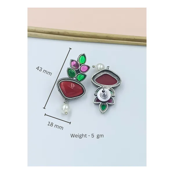 Red_&_Green_Feather_style_Oxidized_stud_for_Women_&_Girl,_Stylish_Fashionable_Trendy_Earring