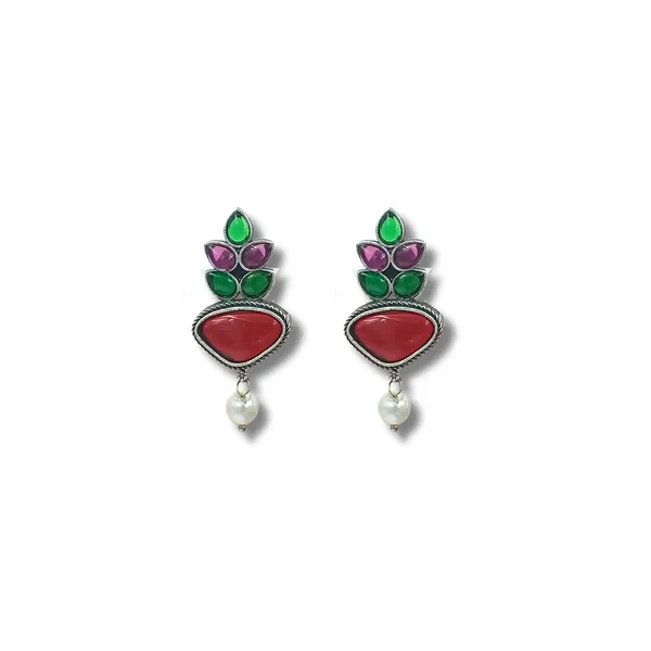 Red_&_Green_Feather_style_Oxidized_stud_for_Women_&_Girl,_Stylish_Fashionable_Trendy_Earring