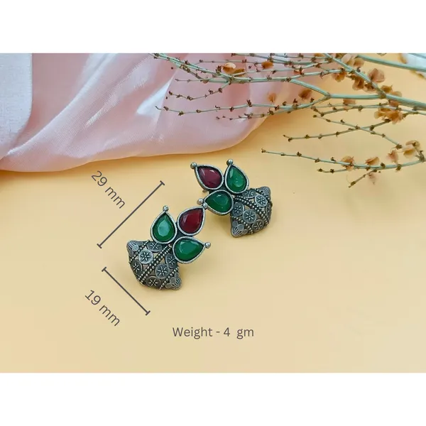 Stunning_Silver_Look-Alike_Aesthetic_design_traditional_oxidised_stud_Oxidised_Stud_For_Women_&_Girls