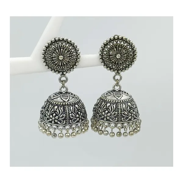 Antique_style_Self_crafted_Oxidized_Jhumka_for_Women_&_Girls,_Traditional_Jewellery
