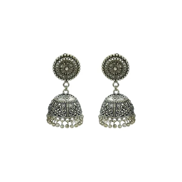 Antique_style_Self_crafted_Oxidized_Jhumka_for_Women_&_Girls,_Traditional_Jewellery