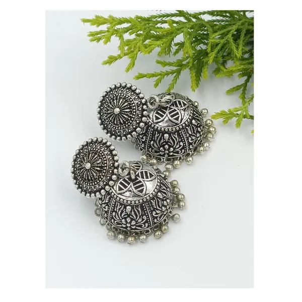 Antique_style_Self_crafted_Oxidized_Jhumka_for_Women_&_Girls,_Traditional_Jewellery