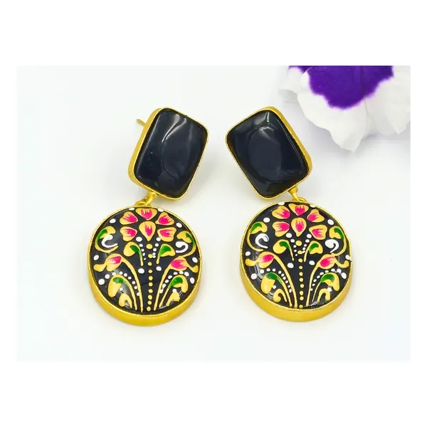 Black_Hand_Painted_Meenakari_Oval_Shape_Dangler_Earring_For_Women_&_Girls,_Rajasthani_Jewellery,_Traditional_Jewellery