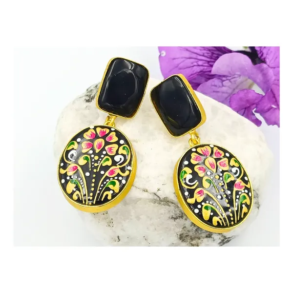 Black_Hand_Painted_Meenakari_Oval_Shape_Dangler_Earring_For_Women_&_Girls,_Rajasthani_Jewellery,_Traditional_Jewellery
