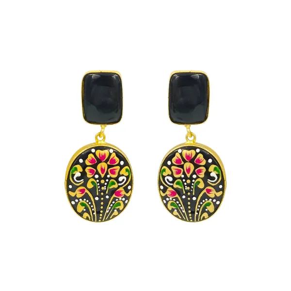 Black_Hand_Painted_Meenakari_Oval_Shape_Dangler_Earring_For_Women_&_Girls,_Rajasthani_Jewellery,_Traditional_Jewellery
