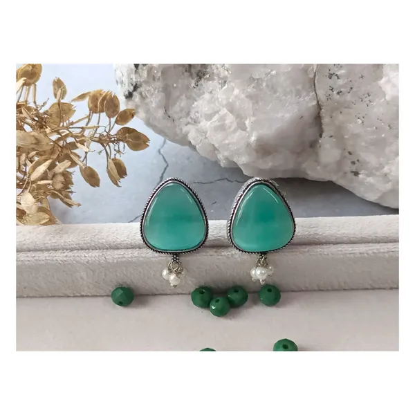 Aqua_Blue_Triangular_Shape_Simple_Aqua_Blue_Synthetic_Stone_Earrings_For_Women_&_Girls