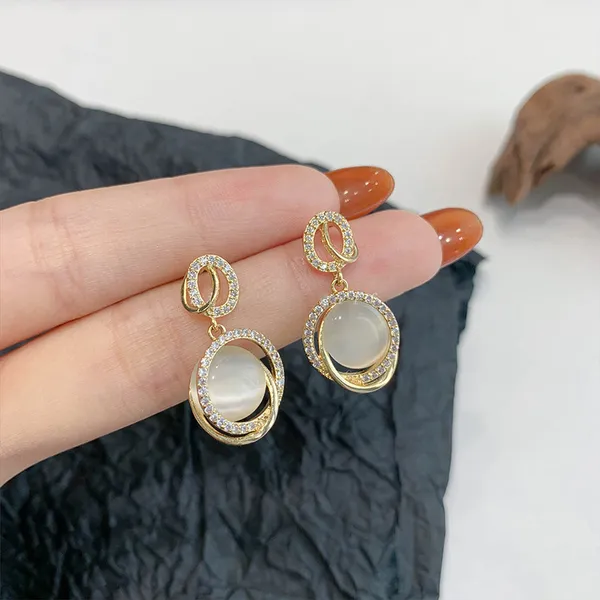 Western_Style_Fashionable_Oval_Moonstone_Cubic_Zirconia_Dangler_for_Women_&_Girls,_Stylish_Fashionable_Korean_Earring