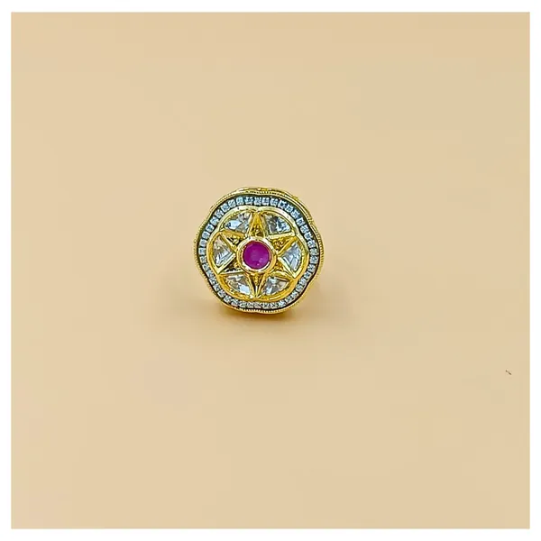 Pink_&_White_Floral_Kundan_Ring_for_Women_&_Girls_|_Adjustable_Luxury_Traditional_Jewelry