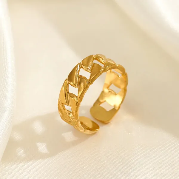 Blackbox_Jewelleries:_Gold_Cuban_Link_Adjustable_Stainless_Steel_Ring_|_Unisex_Chain_Ring