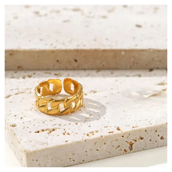 Blackbox_Jewelleries:_Gold_Cuban_Link_Adjustable_Stainless_Steel_Ring_|_Unisex_Chain_Ring