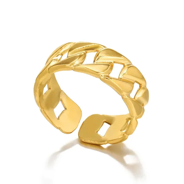 Blackbox_Jewelleries:_Gold_Cuban_Link_Adjustable_Stainless_Steel_Ring_|_Unisex_Chain_Ring