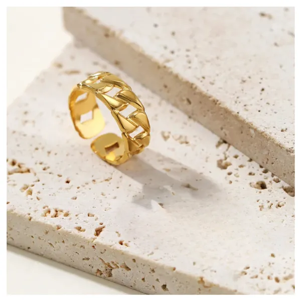 Blackbox_Jewelleries:_Gold_Cuban_Link_Adjustable_Stainless_Steel_Ring_|_Unisex_Chain_Ring