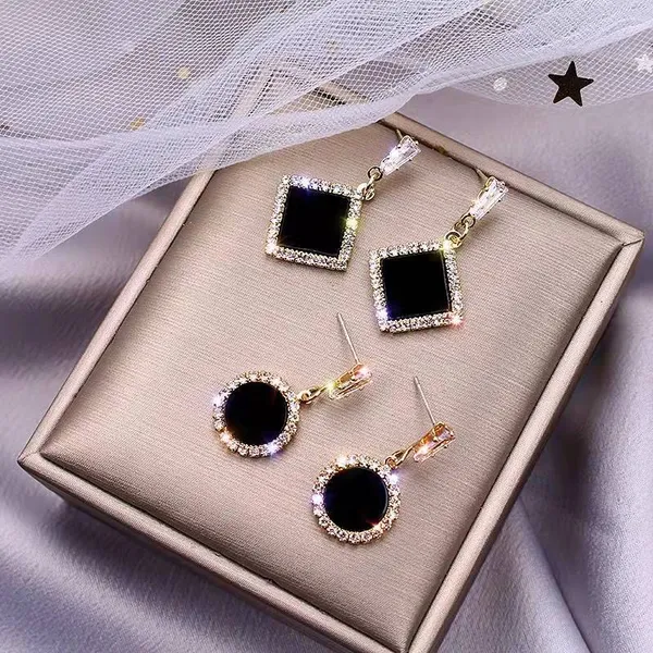 Black_colour_Gold_Plated_Quadrant_Shape_Stud_&_Zircon_Embellished_Drop_Earrings_for_women_&_girls,_Stylish,_Fashionable,_Korean_Jewelry