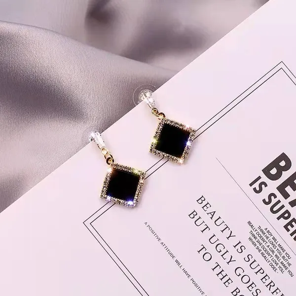 Black_colour_Gold_Plated_Quadrant_Shape_Stud_&_Zircon_Embellished_Drop_Earrings_for_women_&_girls,_Stylish,_Fashionable,_Korean_Jewelry