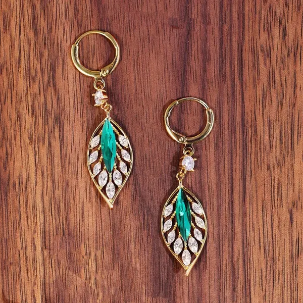 Green_&_White__Hoop_style_Leaf_Design_Drop_Earrings_–_Stylish_&_Trendy_Korean_Design_for_Women_&_Girls