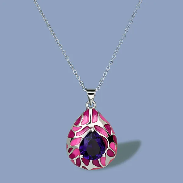Handmade_Stainless_Steel_Enameled_Tear_drop_shape_Pendant_Chain_For_Girls_&_Women,_Stylish_Fashinable_Western_Jewellery