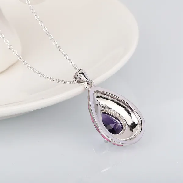 Handmade_Stainless_Steel_Enameled_Tear_drop_shape_Pendant_Chain_For_Girls_&_Women,_Stylish_Fashinable_Western_Jewellery