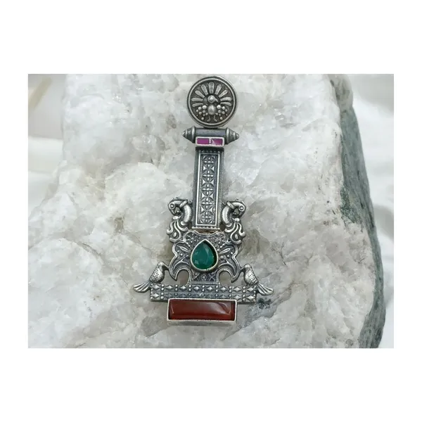 Red_Tribal_Style_Peacock_Motif_Oxidised_Long_Light_Weight_Earrings_For_Women_&_Girls._Traditional_Earrings_Stylish_Earrings_For_New_Trend