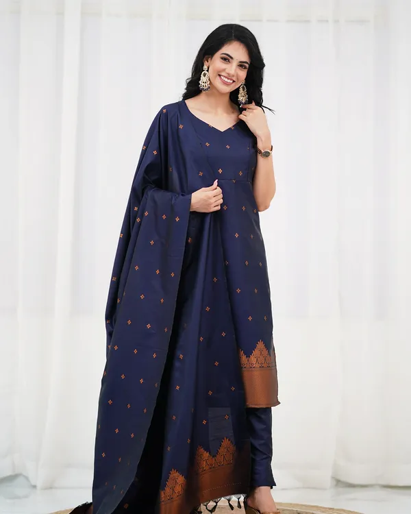 Sanvi_Blended_Silk_Salwar_Dupatta_With_Bottom__-_Navy_Blue