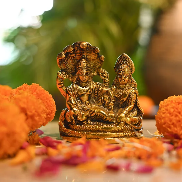 Golden_Aluminium_Vishnu_Laxmi_|_For_Devotion