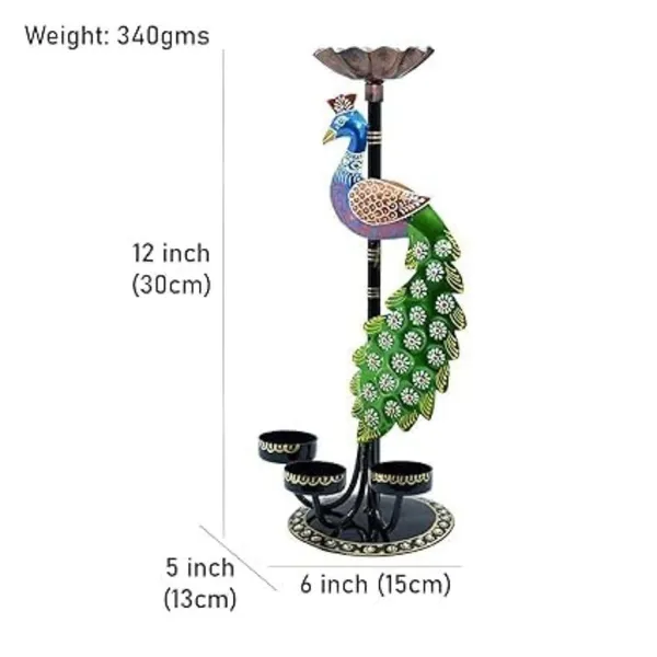 Set_of_2_Metal_peacock_T_light_Candle_Holder_|_For_Home_Decoration