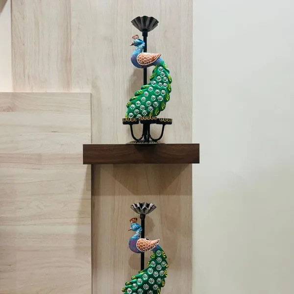 Set_of_2_Metal_peacock_T_light_Candle_Holder_|_For_Home_Decoration