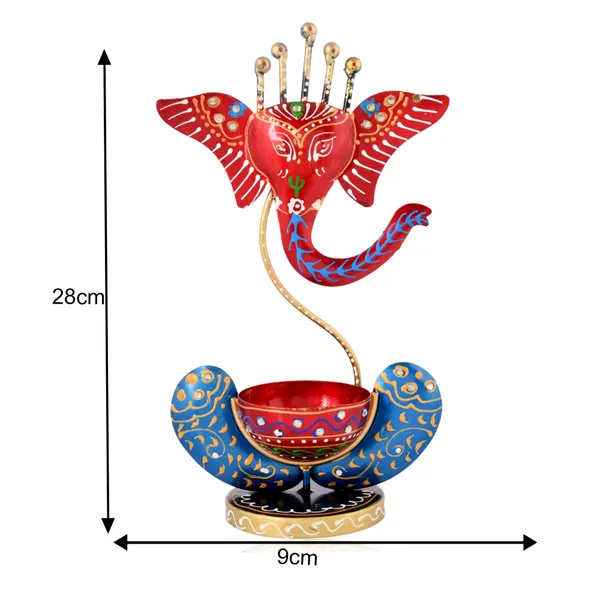 Red_Metal_Ganesh_T-Lite_|_For_Devotion