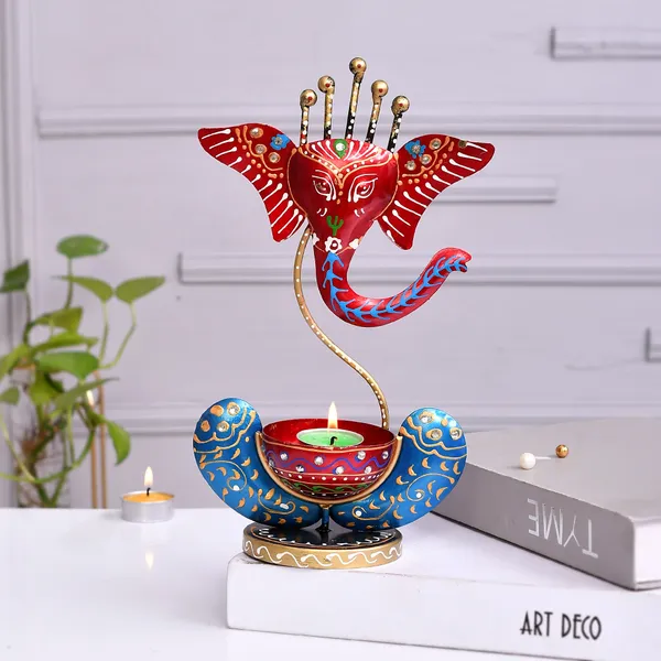 Red_Metal_Ganesh_T-Lite_|_For_Devotion