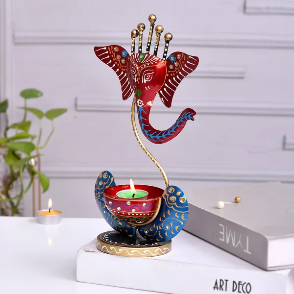 Red_Metal_Ganesh_T-Lite_|_For_Devotion