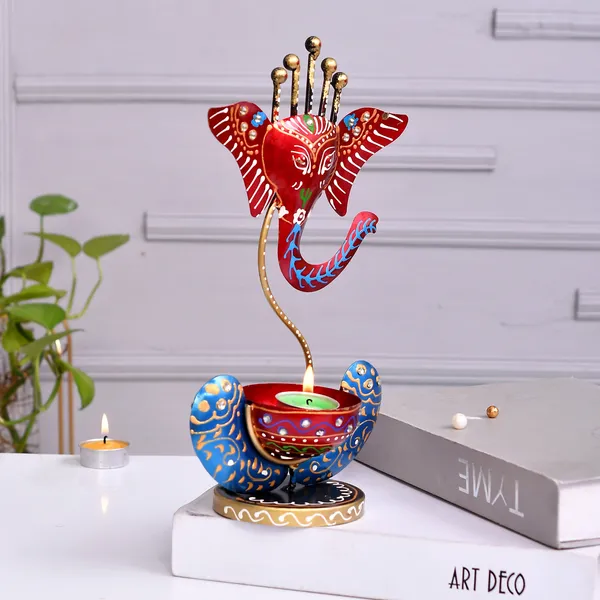 Red_Metal_Ganesh_T-Lite_|_For_Devotion