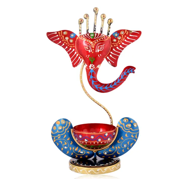 Red_Metal_Ganesh_T-Lite_|_For_Devotion
