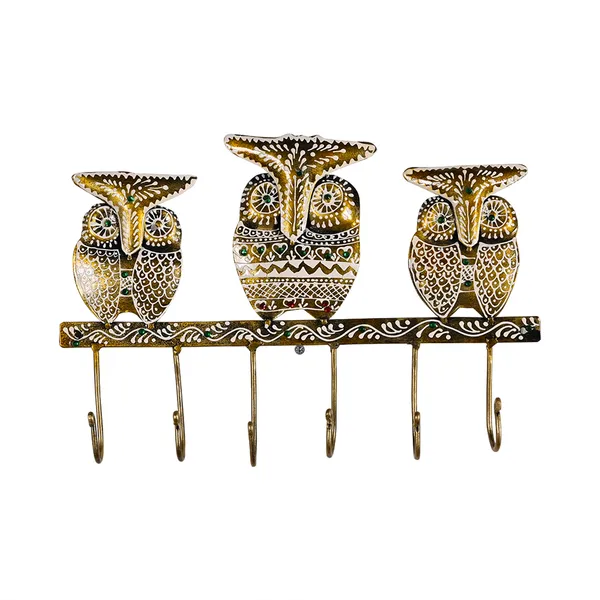 Brown_Metal_Owl_Key_Holder_|_For_Wall_Decor