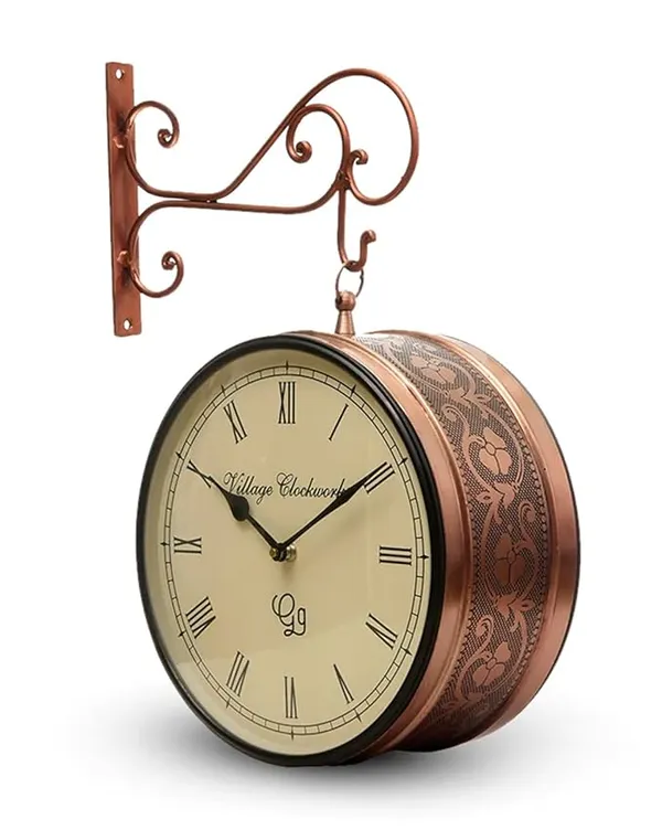 Copper_Metal_Railway_Clock_Copper_For_Wall_Decor_|_10_Inches