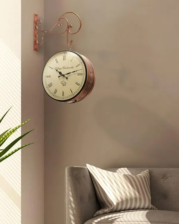 Copper_Metal_Railway_Clock_Copper_For_Wall_Decor_|_10_Inches