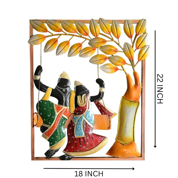 Metal_Radha_Krishna_Jhula_Frame_With_Led_|_For_Wall_Decor
