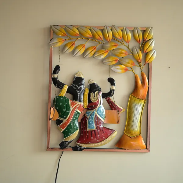 Metal_Radha_Krishna_Jhula_Frame_With_Led_|_For_Wall_Decor