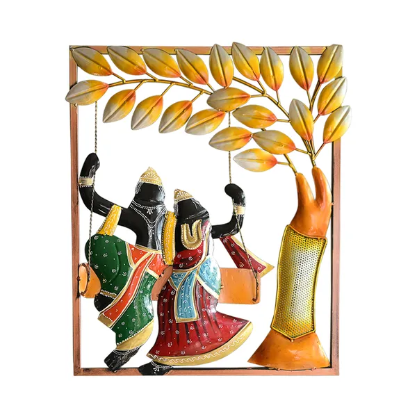 Metal_Radha_Krishna_Jhula_Frame_With_Led_|_For_Wall_Decor