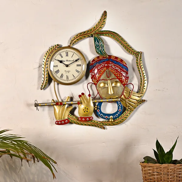 Metal_Krishna_Clock_|_For_Wall_Decor