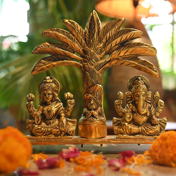 Golden_Aluminium_Khajur_Ped_Laxmi_Ganesh_|_For_Devotion