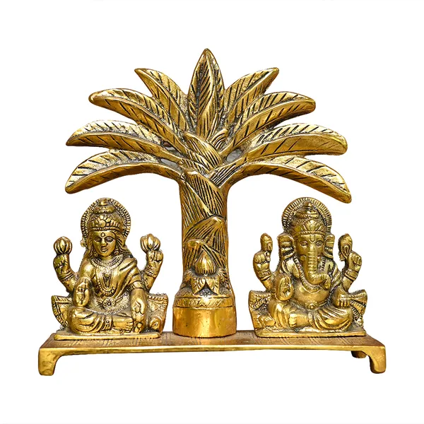 Golden_Aluminium_Khajur_Ped_Laxmi_Ganesh_|_For_Devotion