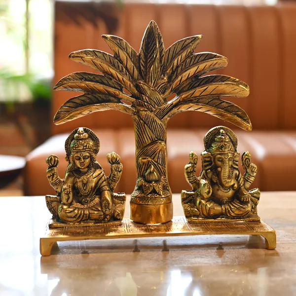 Golden_Aluminium_Khajur_Ped_Laxmi_Ganesh_|_For_Devotion