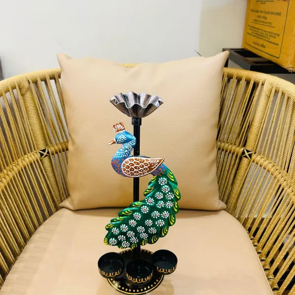 Metal_Peacock_T_light_Candle_Holder_|_For_Table_Top_Accessories