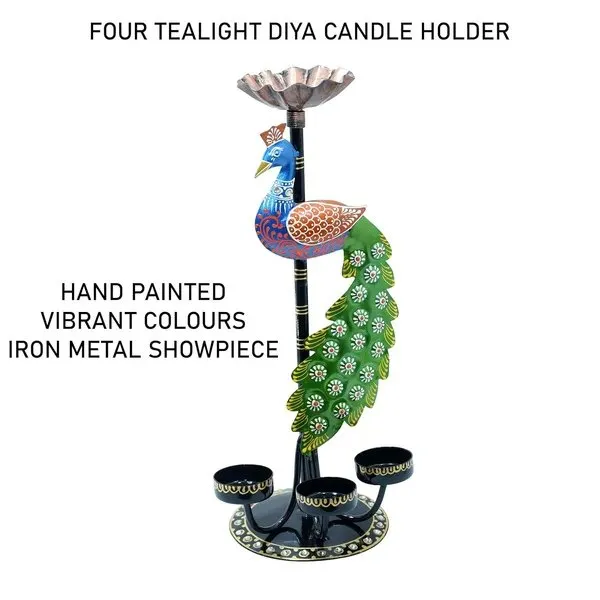 Metal_Peacock_T_light_Candle_Holder_|_For_Table_Top_Accessories