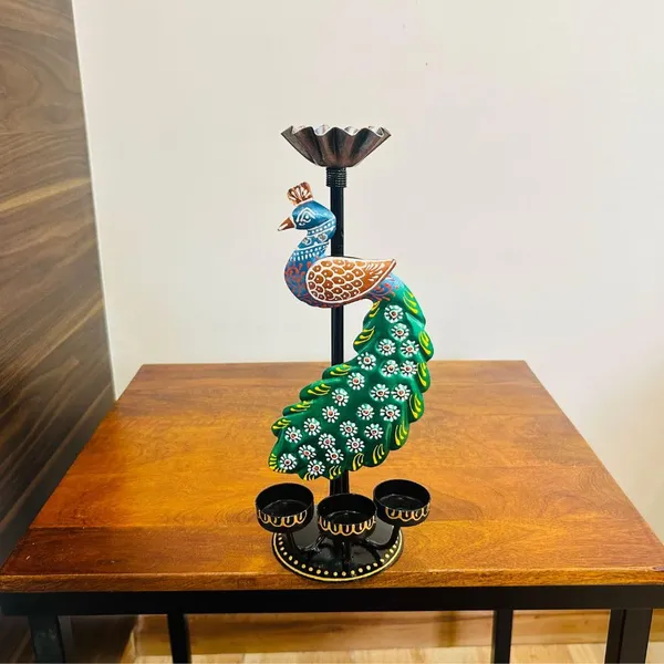 Metal_Peacock_T_light_Candle_Holder_|_For_Table_Top_Accessories