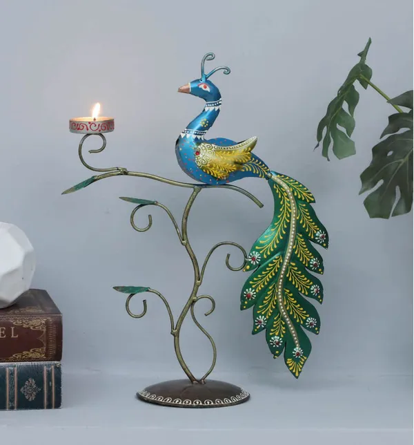 Peacock_Tea_Light_Stand_Decoration_ShowPiece_|_Peacock_Multicolour_Decor_Show_Piece_Item