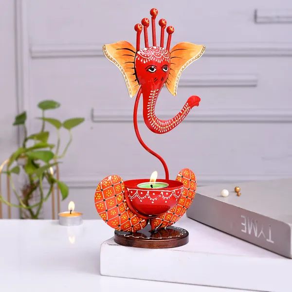 Orange_Metal_Ganesh_T-Lite_|_For_Devotion
