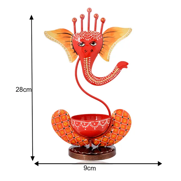 Orange_Metal_Ganesh_T-Lite_|_For_Devotion